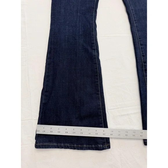A.n.a High-Rise Flare Jeans Womens 10 Blue Dark Wash Stretch Slim 31x32 - Picture 2 of 11
